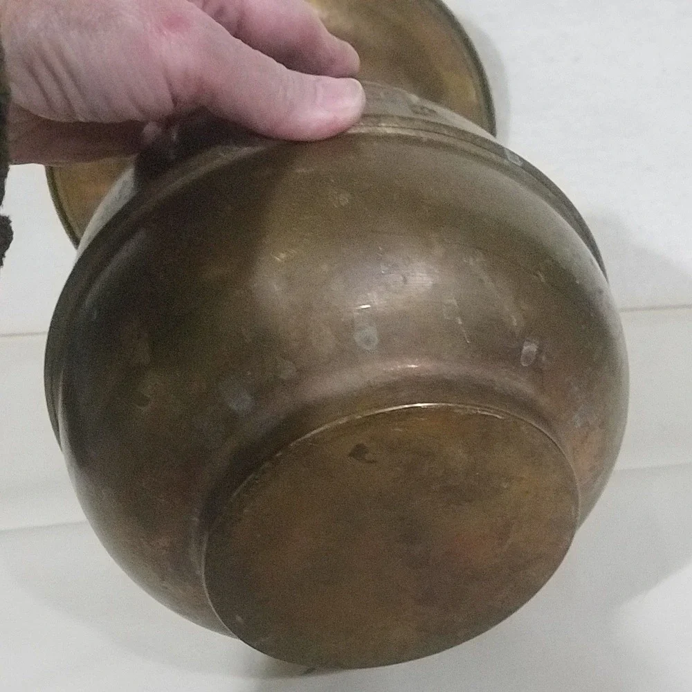 Antique Brass Bulldog Embossed Vase Spittoon Urn Home Decor‎ Ornament